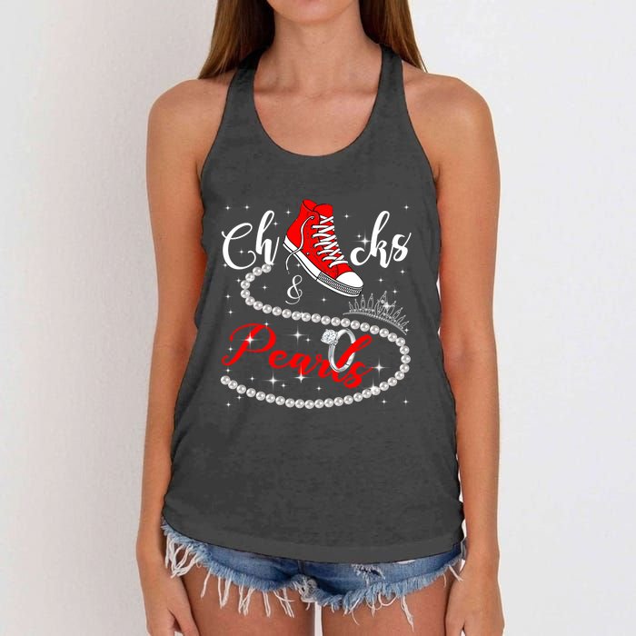 Chucks And Pearls 2024 Kamala Harris 2024 Vote President 47 Women's Knotted Racerback Tank