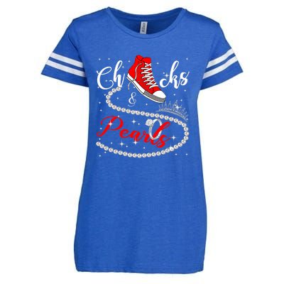 Chucks And Pearls 2024 Kamala Harris 2024 Vote President 47 Enza Ladies Jersey Football T-Shirt