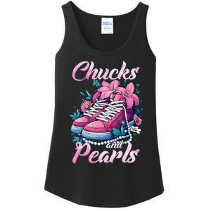 Chucks And Pearls Voting Kamala Harris Usa 2024 Ladies Essential Tank