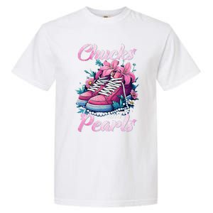 Chucks And Pearls Voting Kamala Harris Usa 2024 Garment-Dyed Heavyweight T-Shirt