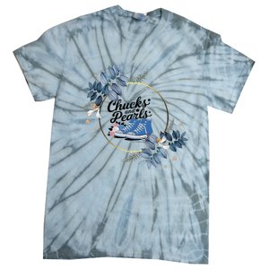 Chucks And Pearls For Ladies 2025 Flowers Tie-Dye T-Shirt