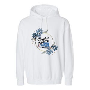 Chucks And Pearls For Ladies 2025 Flowers Garment-Dyed Fleece Hoodie