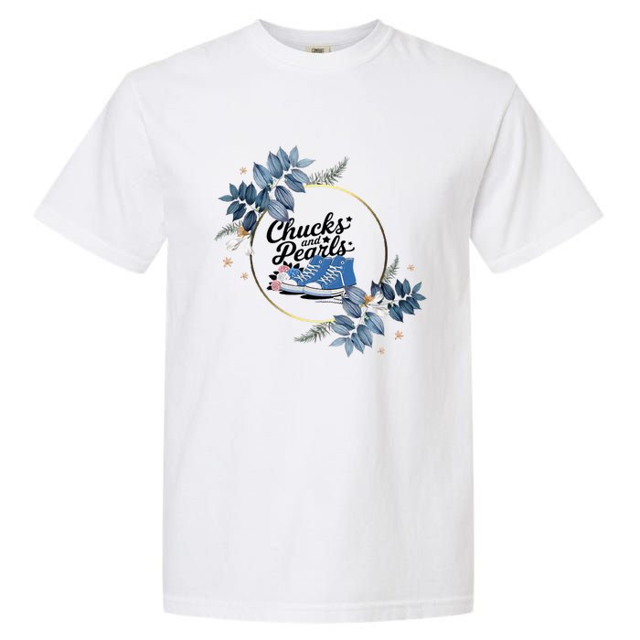 Chucks And Pearls For Ladies 2025 Flowers Garment-Dyed Heavyweight T-Shirt