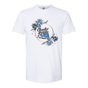 Chucks And Pearls For Ladies 2025 Flowers Softstyle CVC T-Shirt