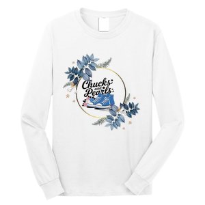 Chucks And Pearls For Ladies 2025 Flowers Long Sleeve Shirt