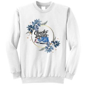 Chucks And Pearls For Ladies 2025 Flowers Sweatshirt