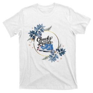 Chucks And Pearls For Ladies 2025 Flowers T-Shirt