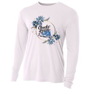 Chucks And Pearls For Ladies 2025 Flowers Cooling Performance Long Sleeve Crew