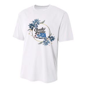 Chucks And Pearls For Ladies 2025 Flowers Performance Sprint T-Shirt