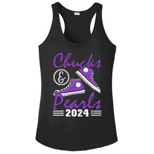 Chucks And Pearls 2024 Voting For Kamala Harris Usa Election Ladies PosiCharge Competitor Racerback Tank