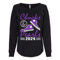 Chucks And Pearls 2024 Voting For Kamala Harris Usa Election Womens California Wash Sweatshirt