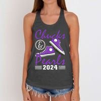 Chucks And Pearls 2024 Voting For Kamala Harris Usa Election Women's Knotted Racerback Tank