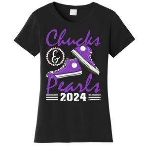 Chucks And Pearls 2024 Voting For Kamala Harris Usa Election Women's T-Shirt