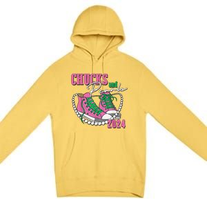 Chucks And Pearls IM With Her Kamala 2024 Gift Premium Pullover Hoodie