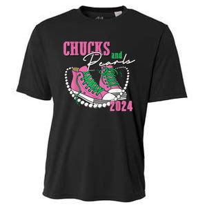 Chucks And Pearls IM With Her Kamala 2024 Gift Cooling Performance Crew T-Shirt