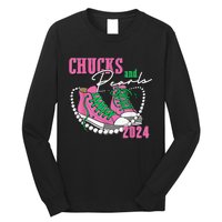 Chucks And Pearls IM With Her Kamala 2024 Gift Long Sleeve Shirt