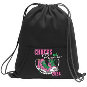 Chucks And Pearls IM With Her Kamala 2024 Gift Sweatshirt Cinch Pack Bag