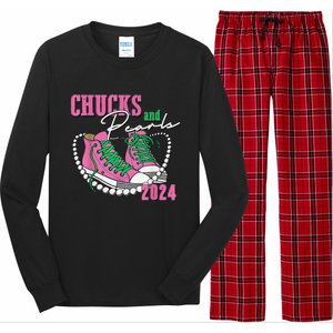 Chucks And Pearls IM With Her Kamala 2024 Gift Long Sleeve Pajama Set