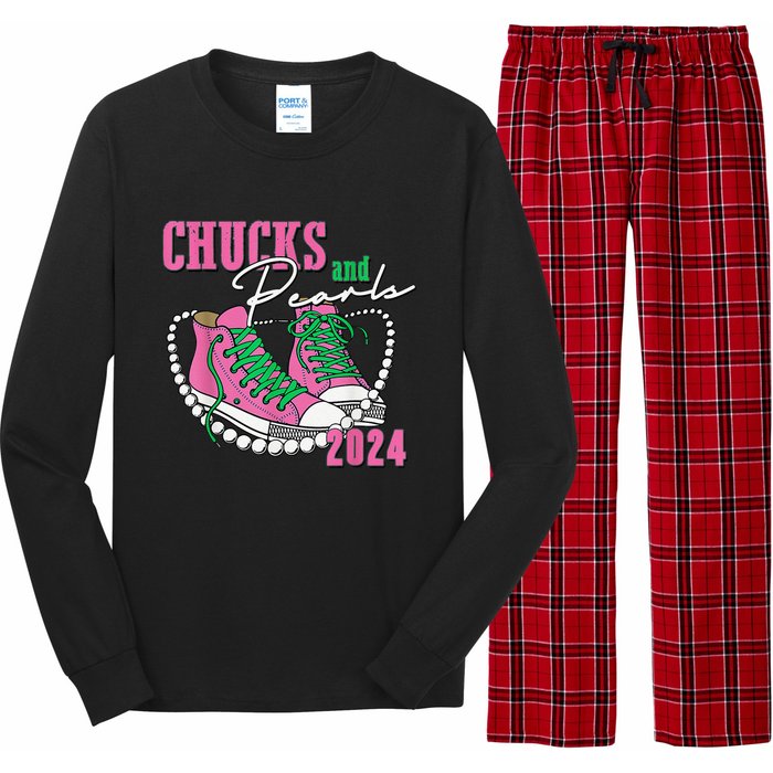 Chucks And Pearls IM With Her Kamala 2024 Gift Long Sleeve Pajama Set