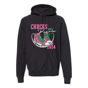 Chucks And Pearls IM With Her Kamala 2024 Gift Premium Hoodie