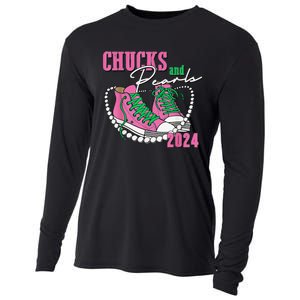 Chucks And Pearls IM With Her Kamala 2024 Gift Cooling Performance Long Sleeve Crew