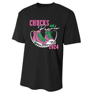 Chucks And Pearls IM With Her Kamala 2024 Gift Performance Sprint T-Shirt