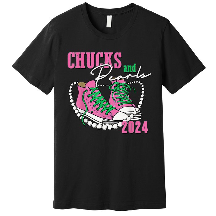 Chucks And Pearls IM With Her Kamala 2024 Gift Premium T-Shirt