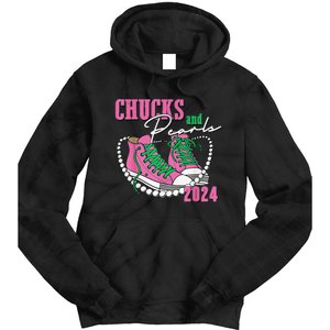 Chucks And Pearls IM With Her Kamala 2024 Gift Tie Dye Hoodie