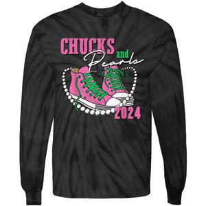 Chucks And Pearls IM With Her Kamala 2024 Gift Tie-Dye Long Sleeve Shirt