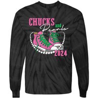 Chucks And Pearls IM With Her Kamala 2024 Gift Tie-Dye Long Sleeve Shirt