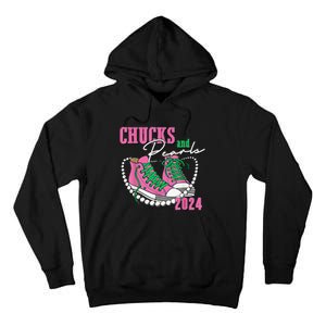 Chucks And Pearls IM With Her Kamala 2024 Gift Tall Hoodie