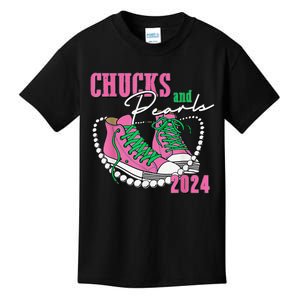 Chucks And Pearls IM With Her Kamala 2024 Gift Kids T-Shirt