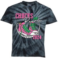 Chucks And Pearls IM With Her Kamala 2024 Gift Kids Tie-Dye T-Shirt