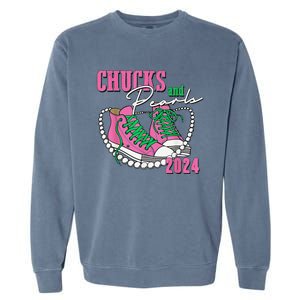 Chucks And Pearls IM With Her Kamala 2024 Gift Garment-Dyed Sweatshirt