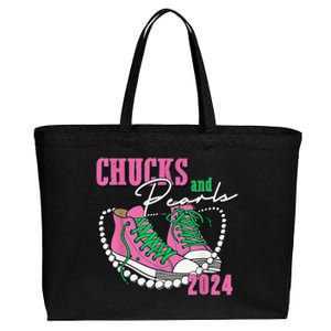 Chucks And Pearls IM With Her Kamala 2024 Gift Cotton Canvas Jumbo Tote