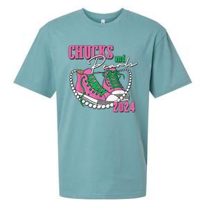 Chucks And Pearls IM With Her Kamala 2024 Gift Sueded Cloud Jersey T-Shirt