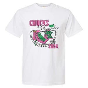 Chucks And Pearls IM With Her Kamala 2024 Gift Garment-Dyed Heavyweight T-Shirt