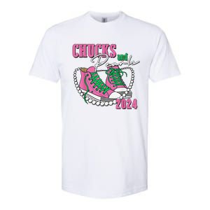 Chucks And Pearls IM With Her Kamala 2024 Gift Softstyle CVC T-Shirt