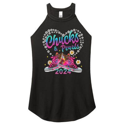 Chucks And Pearls Kamala Harris 2024 For President 47 Women's Perfect Tri Rocker Tank