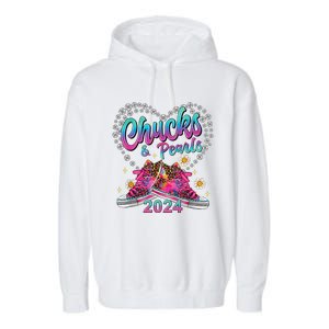 Chucks And Pearls Kamala Harris 2024 For President 47 Garment-Dyed Fleece Hoodie