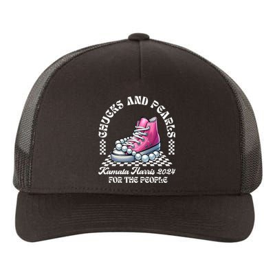 Chucks And Pearls Kamala Harris 2024 President Campaign Yupoong Adult 5-Panel Trucker Hat