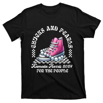 Chucks And Pearls Kamala Harris 2024 President Campaign T-Shirt