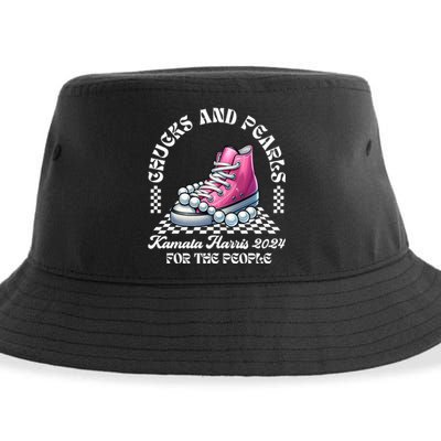 Chucks And Pearls Kamala Harris 2024 President Campaign Sustainable Bucket Hat