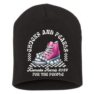 Chucks And Pearls Kamala Harris 2024 President Campaign Short Acrylic Beanie