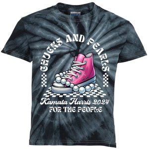 Chucks And Pearls Kamala Harris 2024 President Campaign Kids Tie-Dye T-Shirt