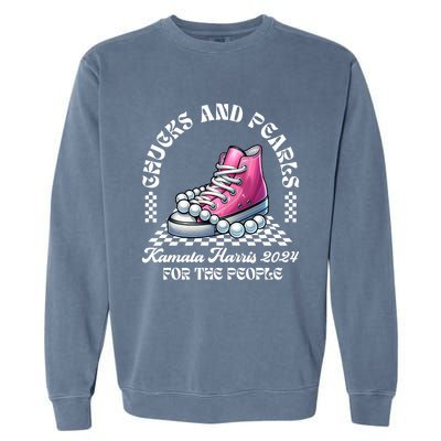 Chucks And Pearls Kamala Harris 2024 President Campaign Garment-Dyed Sweatshirt