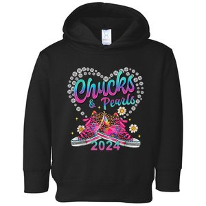 Chucks And Pearls Kamala Harris 2024 For President 47 Gift Toddler Hoodie