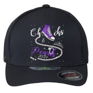 Chucks And Pearls 2024 Kamala Harris 2024 Vote President 47 Flexfit Unipanel Trucker Cap