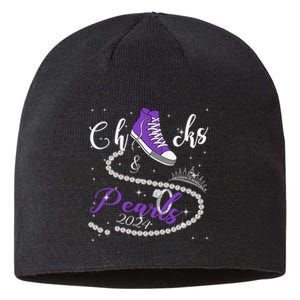 Chucks And Pearls 2024 Kamala Harris 2024 Vote President 47 Sustainable Beanie