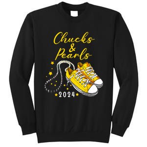 Chucks And Pearls 2024 Kamala Harris For President 47th Tall Sweatshirt